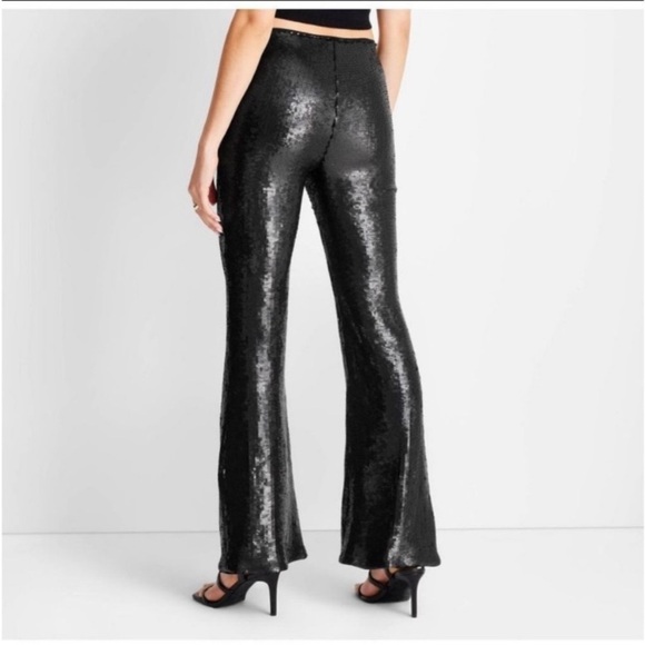 High-Rise Sequin Flare Pants from Future Collective with Kahlana Barfield new - Picture 3 of 4